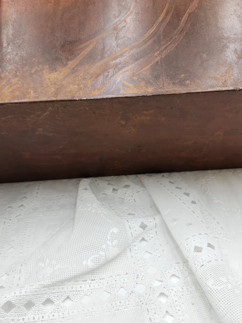 Vintage Copper rust w/ rivet Window Box rectangle Planter Jardiniere Pier 1